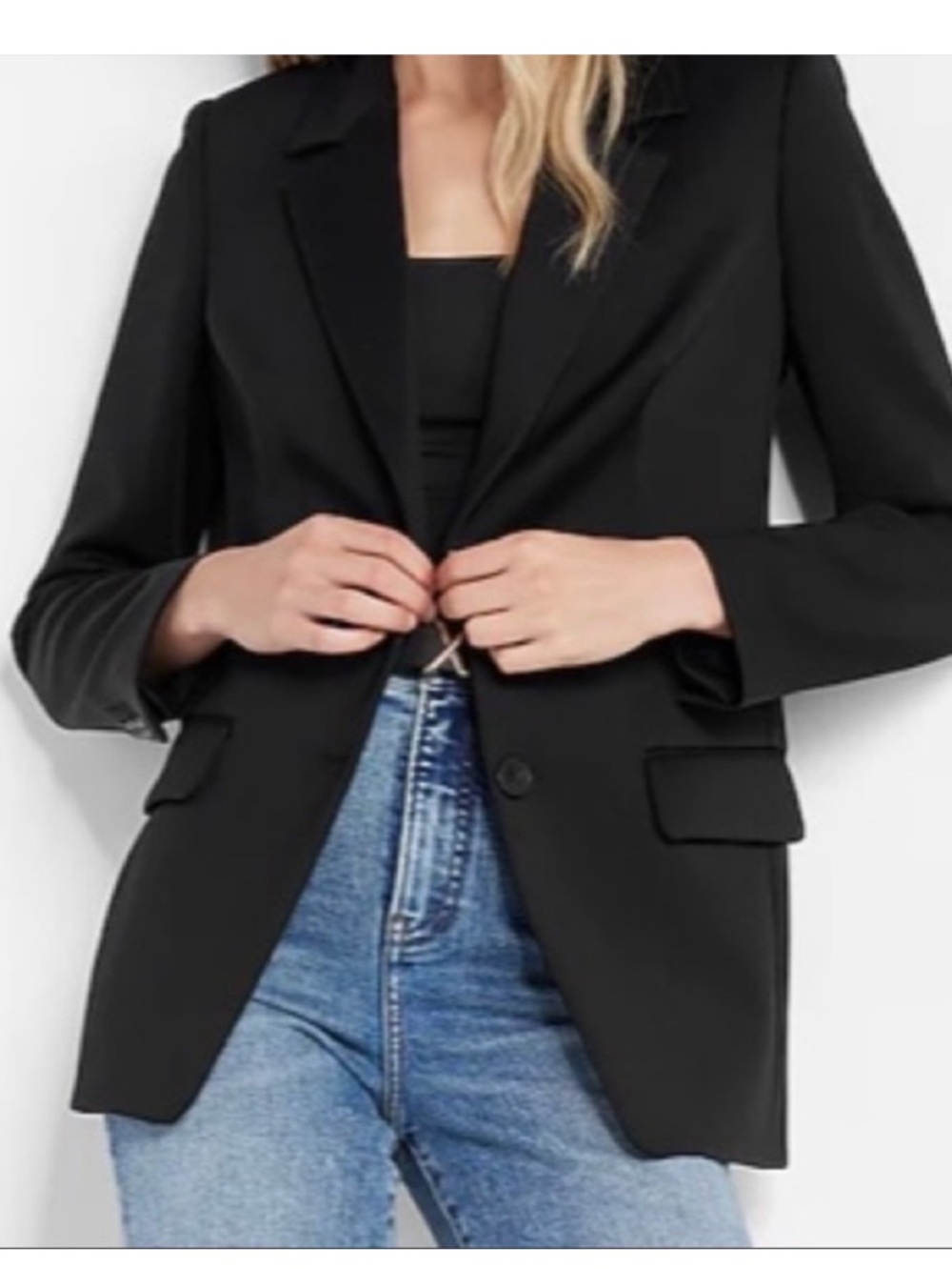 Express Black Supersoft Double Knit Blazer